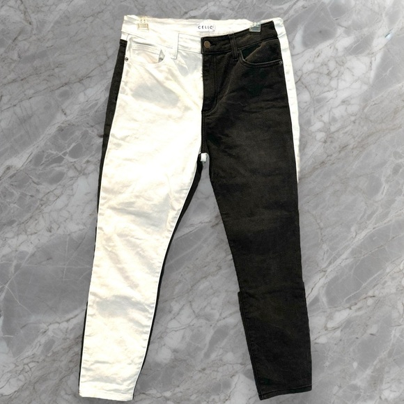 Cello’s Size 9 Two Tone Black/White High Rise Straight Jeans Cotton/Poly… - Picture 2 of 8